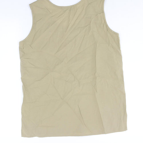 Nice Day Womens Green Polyester Camisole Blouse Size 14 Round Neck