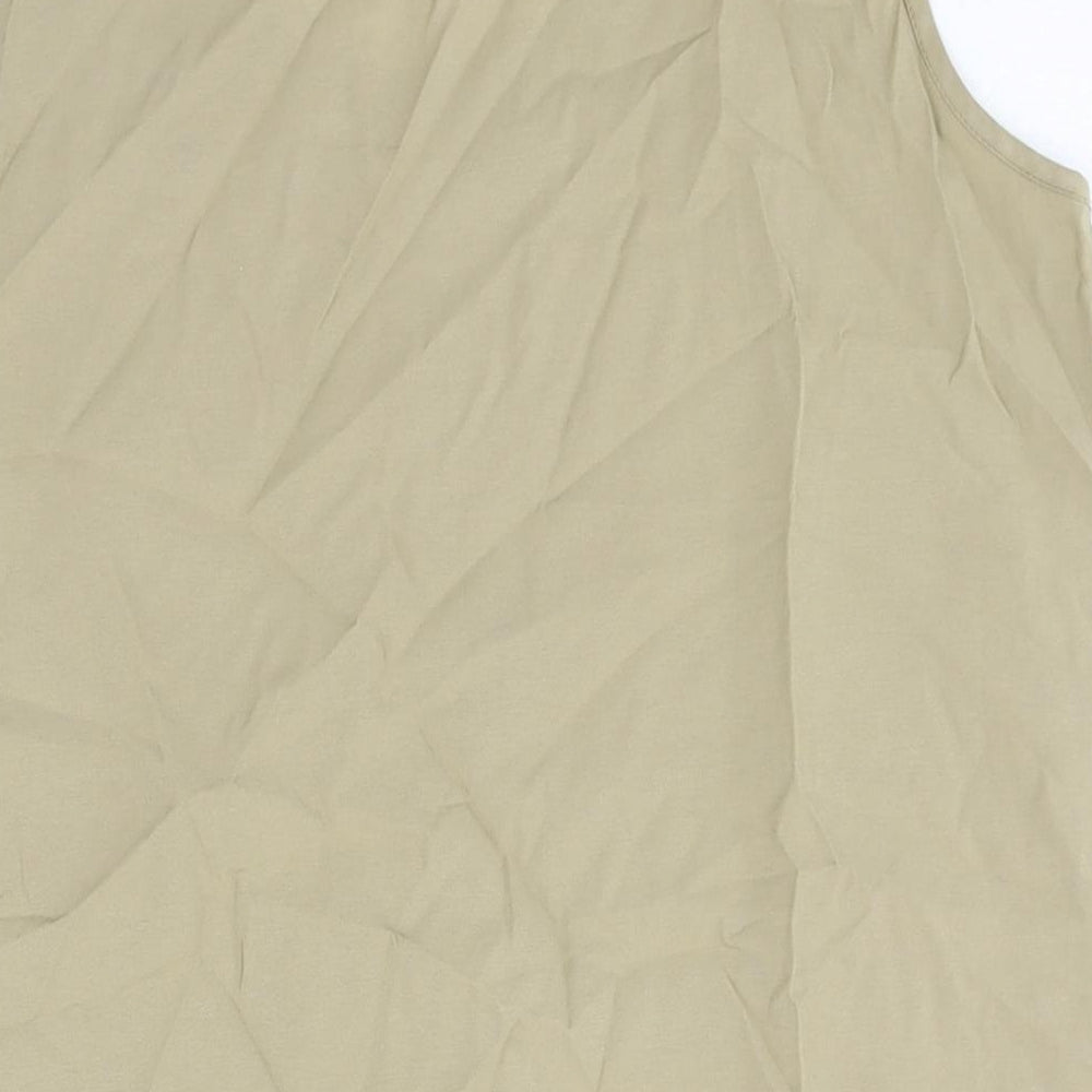 Nice Day Womens Green Polyester Camisole Blouse Size 14 Round Neck