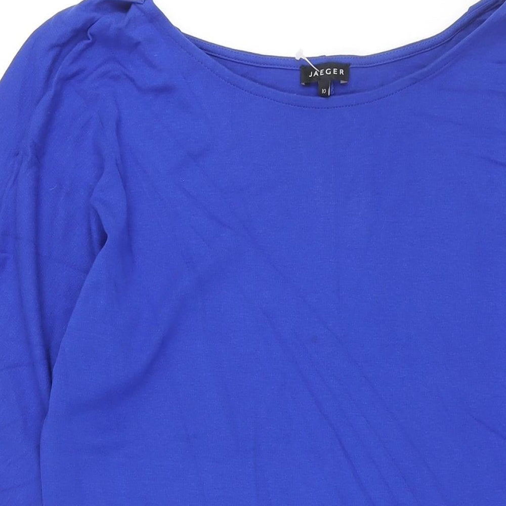 Jaeger Womens Blue Viscose Shift Size 10 Boat Neck Pullover