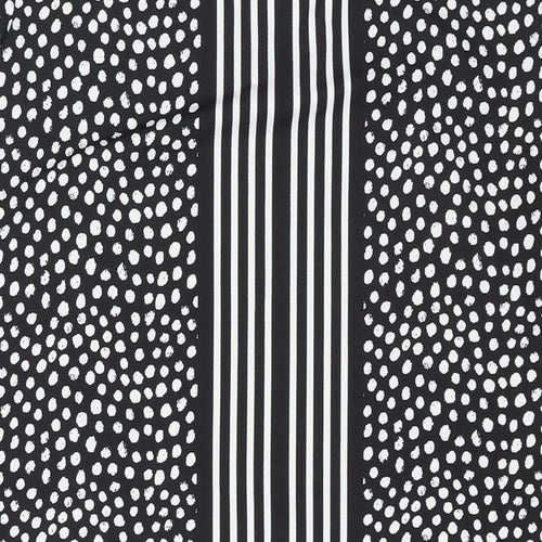 B Collection Womens Black Geometric Polyester Shift Size 18 V-Neck Pullover - Crossover Strap