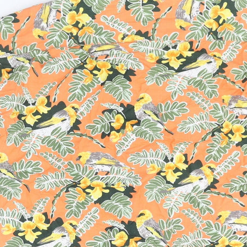 Pataloha Mens Multicoloured Geometric Cotton Button-Up Size XL Collared Button - Floral Bird Print