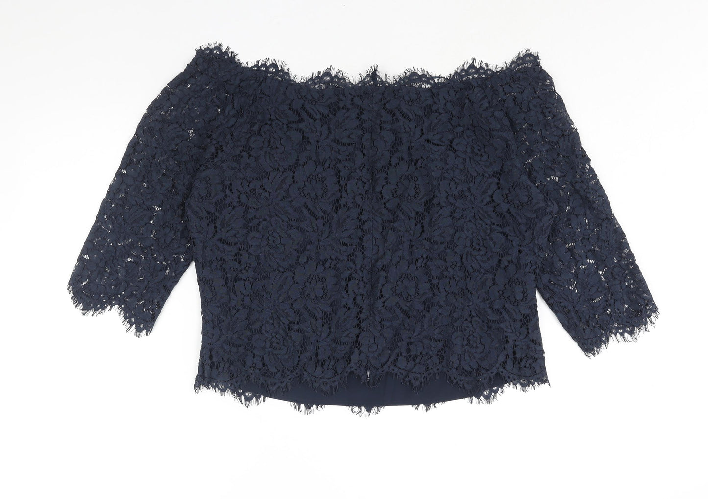 HEINE Womens Blue Polyester Basic Blouse Size 22 Boat Neck