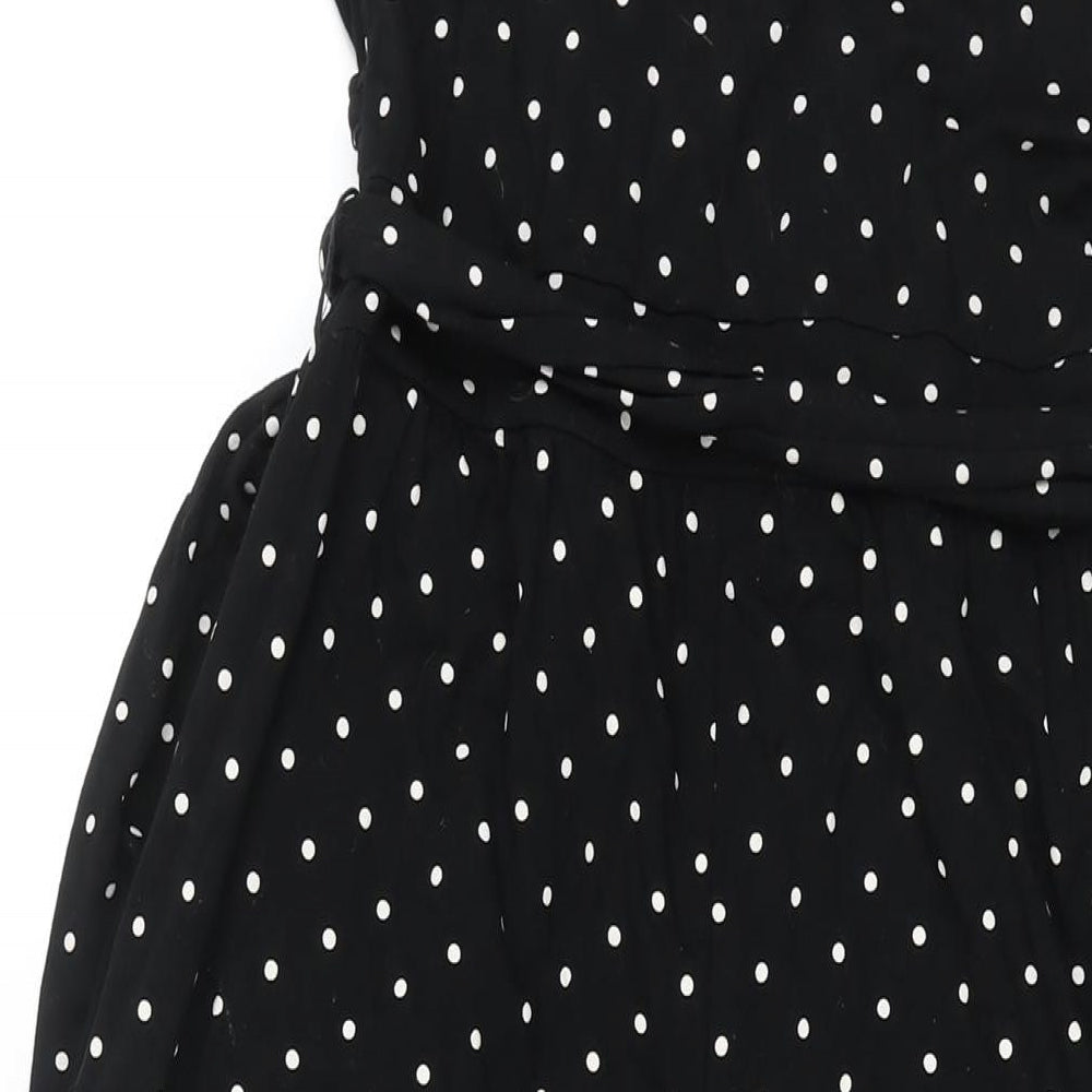 Editor's Cut Womens Black Polka Dot Viscose Jumpsuit One-Piece Size 12 L28 in Pullover - Belted