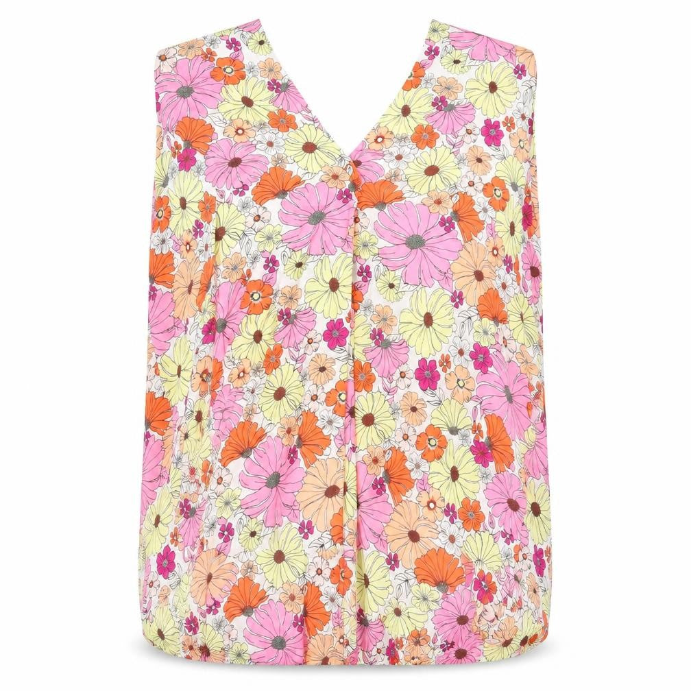 Marks and Spencer Womens Multicoloured Floral Polyester Camisole Blouse Size 24 V-Neck