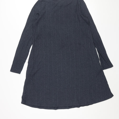 Marks and Spencer Womens Blue Polyester Shift Size 12 Round Neck Pullover