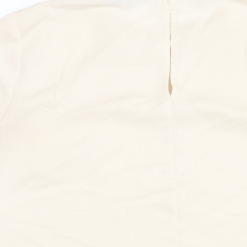 H&M Womens Ivory Polyester Basic Blouse Size M Round Neck