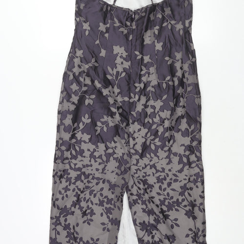 Principles Womens Purple Floral Polyester Maxi Size 12 Square Neck Zip - Vented