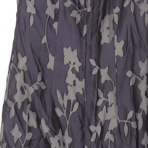 Principles Womens Purple Floral Polyester Maxi Size 12 Square Neck Zip - Vented
