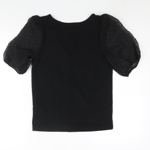 VILA Womens Black Polyester Basic Blouse Size S V-Neck