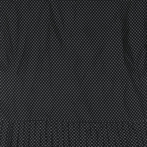 Zara Womens Black Polka Dot Polyester Shift Size M V-Neck Button - Pleated