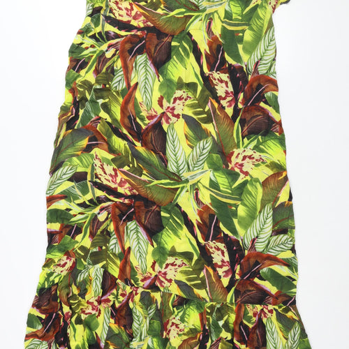 Debenhams Womens Multicoloured Floral Viscose Shift Size M Boat Neck Pullover