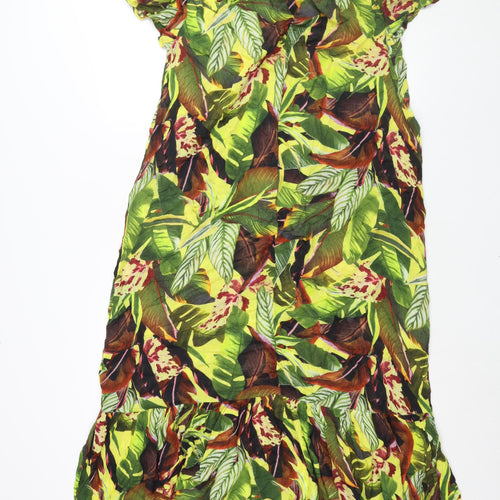 Debenhams Womens Multicoloured Floral Viscose Shift Size M Boat Neck Pullover