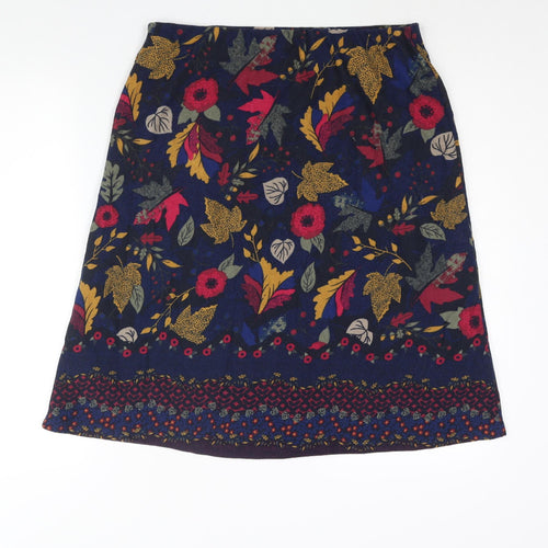 EWM Womens Blue Geometric Polyester A-Line Skirt Size 12 - Floral Print
