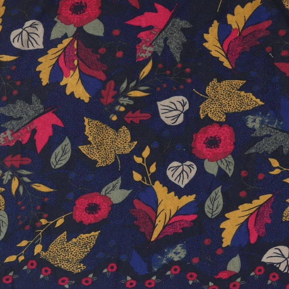 EWM Womens Blue Geometric Polyester A-Line Skirt Size 12 - Floral Print