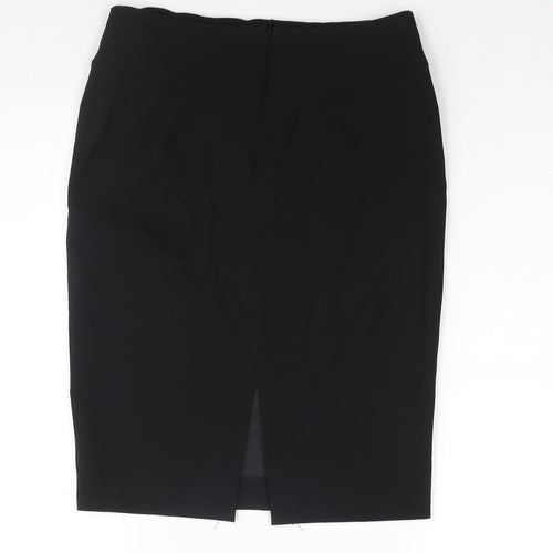 River Island Womens Black Polyester Straight & Pencil Skirt Size 10 Zip