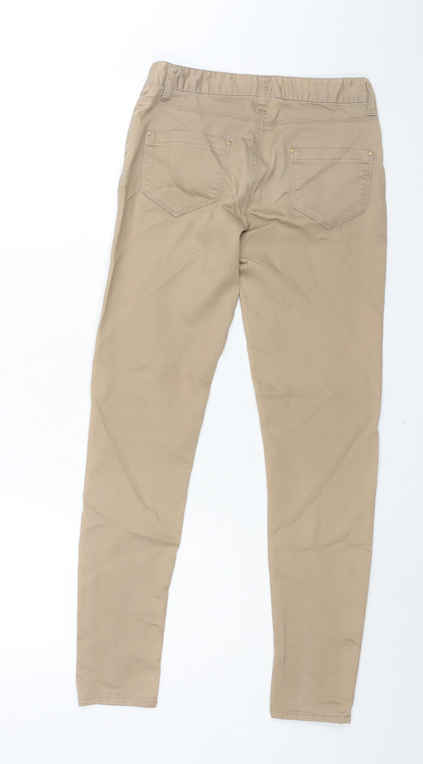 Denim & Co. Womens Brown Cotton Skinny Jeans Size 8 L29 in Regular Zip