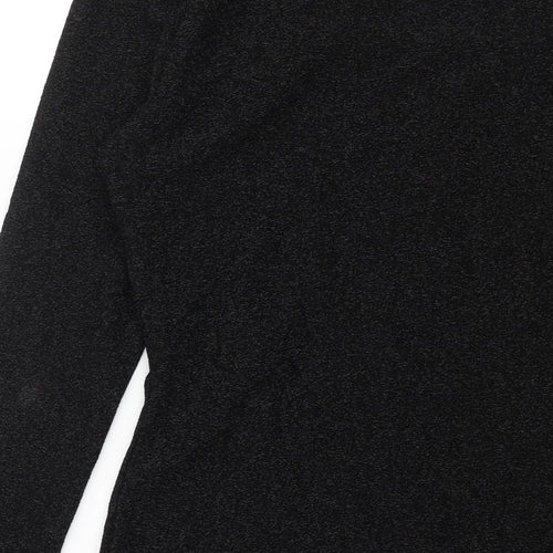 H&M Womens Black Polyester Bodycon Size M Square Neck Pullover - Glitter