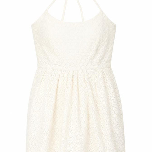 Mango Womens Ivory Cotton Sheath Size M Scoop Neck Zip