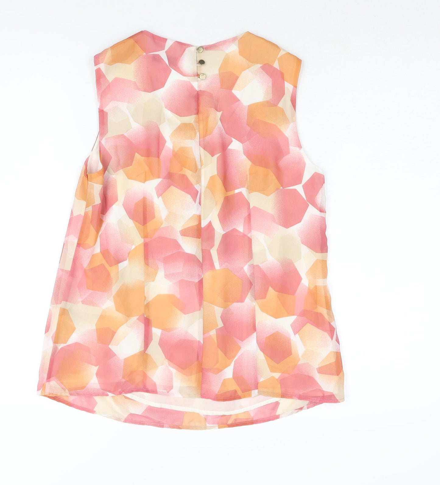 Jasper Conran Womens Pink Geometric Polyester Camisole Blouse Size 10 Round Neck