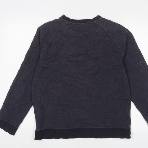 DKNY Mens Blue Cotton Pullover Sweatshirt Size L - Logo, Embroidered
