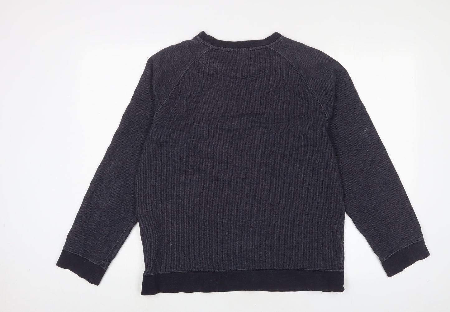 DKNY Mens Blue Cotton Pullover Sweatshirt Size L - Logo, Embroidered