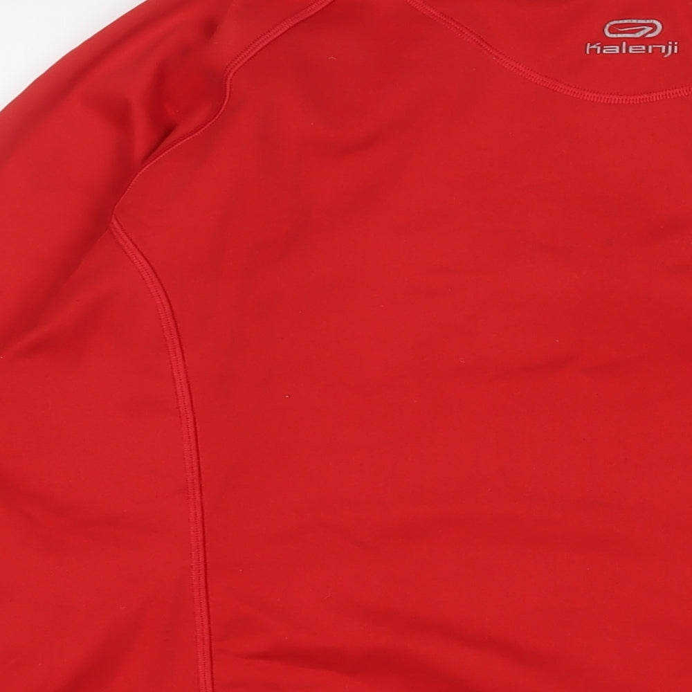 DECATHLON Mens Red Polyester Basic Casual Size 2XL High Neck Zip - Logo
