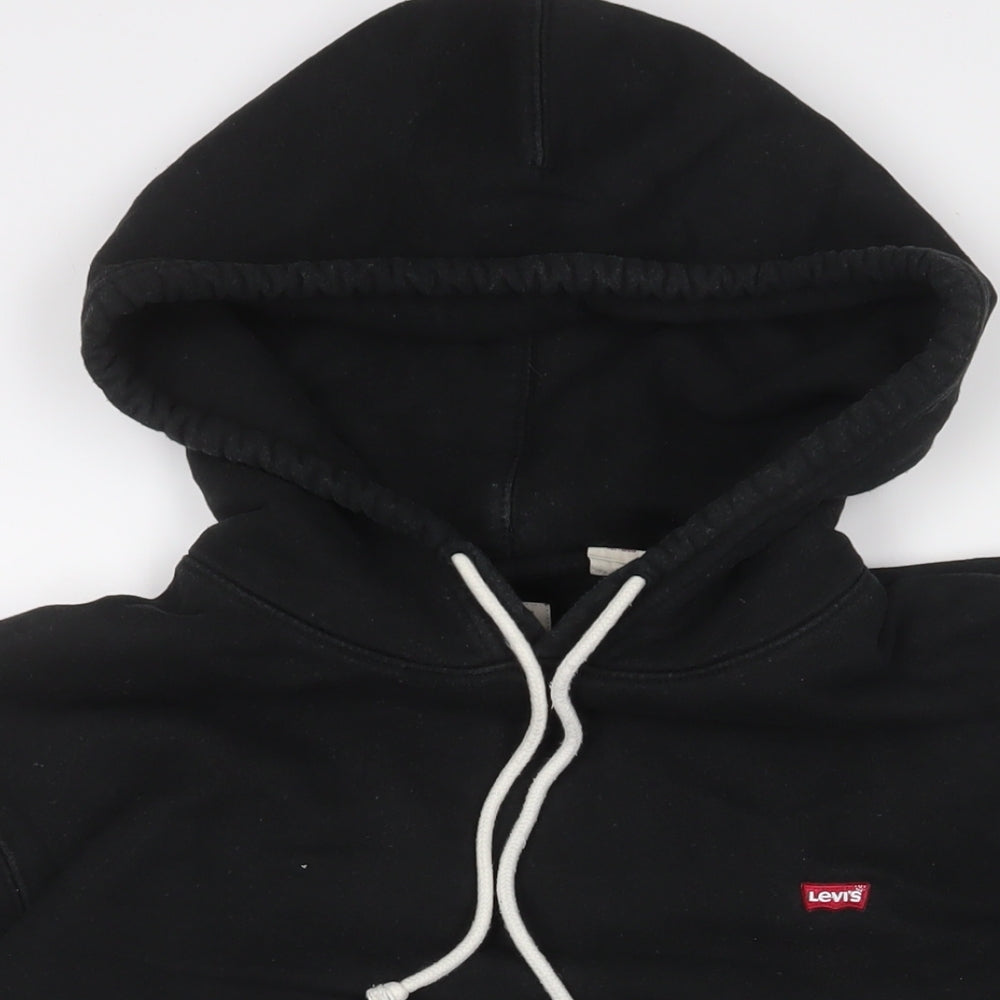 Levi's Mens Black Cotton Pullover Hoodie Size XL - Embroidered, Logo
