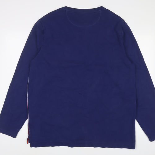 Boden Mens Blue Cotton T-Shirt Size 2XL Crew Neck