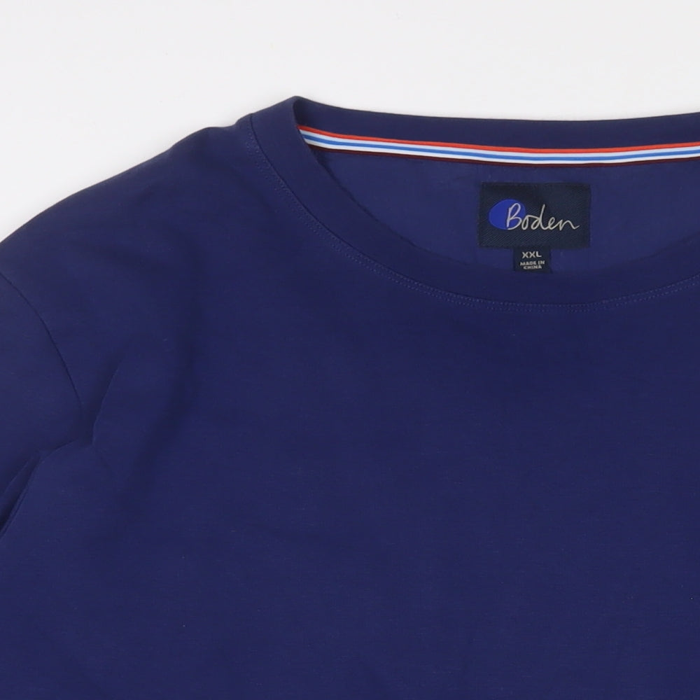 Boden Mens Blue Cotton T-Shirt Size 2XL Crew Neck