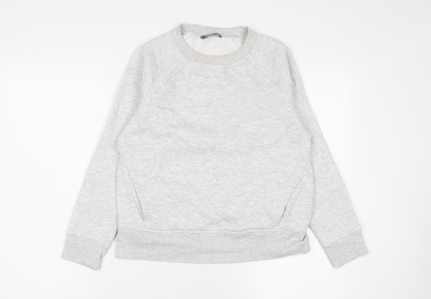 GOODMOVE Womens Grey Cotton Pullover Sweatshirt Size 8 Pullover - Pockets
