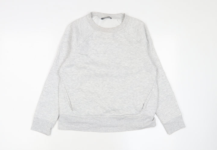GOODMOVE Womens Grey Cotton Pullover Sweatshirt Size 8 Pullover - Pockets