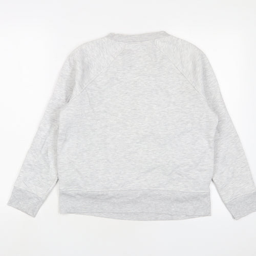 GOODMOVE Womens Grey Cotton Pullover Sweatshirt Size 8 Pullover - Pockets