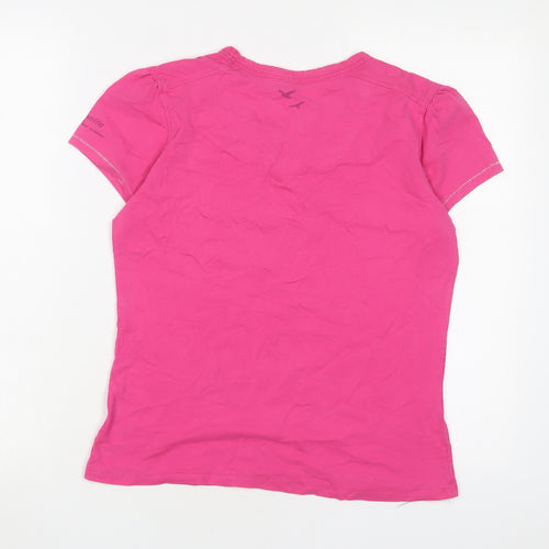 Regatta Womens Pink Cotton Basic T-Shirt Size 12 Scoop Neck