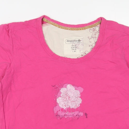 Regatta Womens Pink Cotton Basic T-Shirt Size 12 Scoop Neck