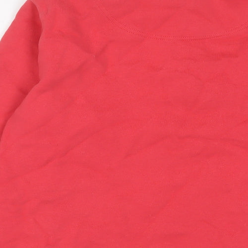 LIGHTHOUSE Womens Pink Cotton Pullover Sweatshirt Size 10 Zip - 1/2 Zip