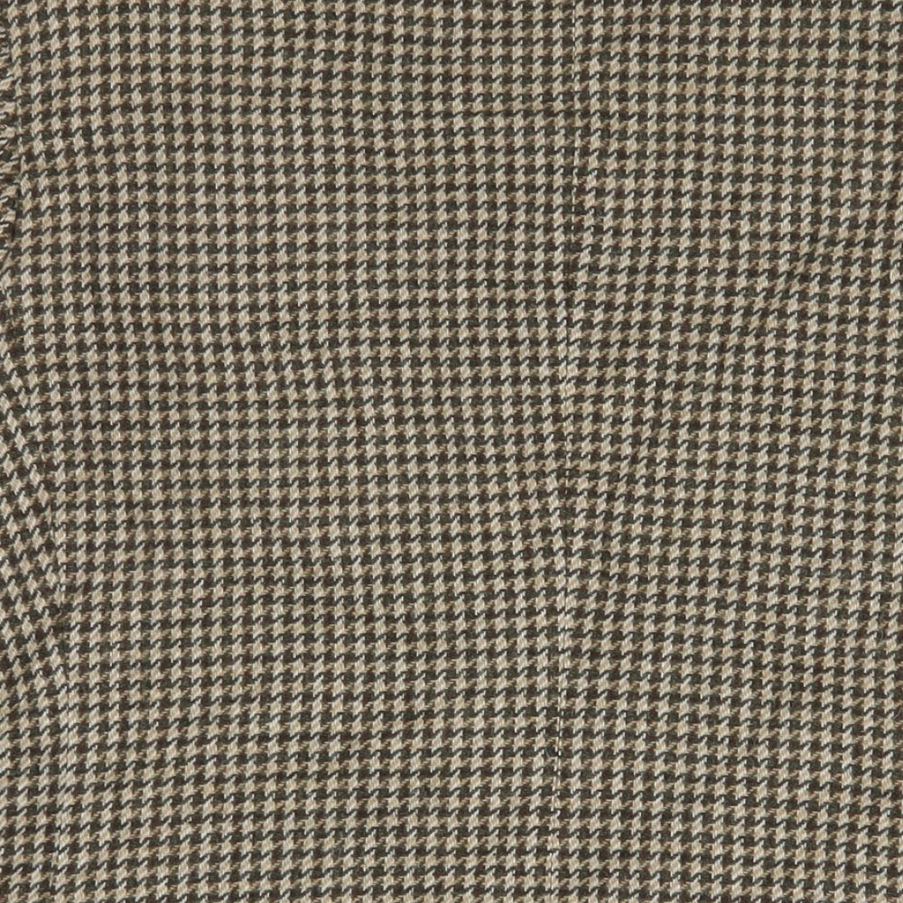 St Michael Mens Brown Houndstooth Wool Jacket Suit Jacket Size 42 Regular