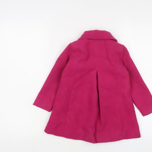 Marks and Spencer Girls Pink Overcoat Coat Size 3 Years Snap
