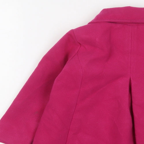 Marks and Spencer Girls Pink Overcoat Coat Size 3 Years Snap