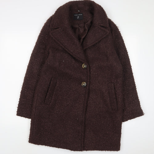Dorothy Perkins Womens Brown Overcoat Coat Size 10 Button