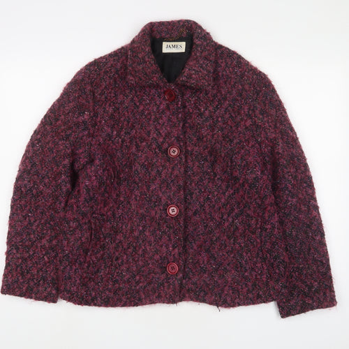 Peter James Womens Pink Jacket Size L Button