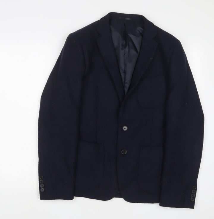 French Connection Mens Blue Wool Jacket Suit Jacket Size 38 Regular