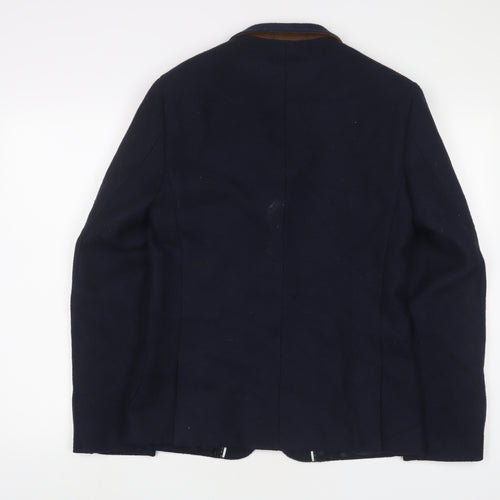 French Connection Mens Blue Wool Jacket Suit Jacket Size 38 Regular
