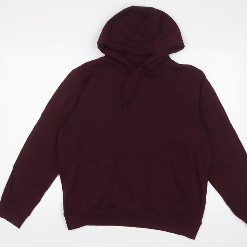 Brave Soul Mens Red Cotton Pullover Hoodie Size L