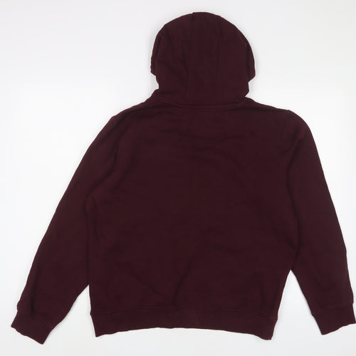 Brave Soul Mens Red Cotton Pullover Hoodie Size L