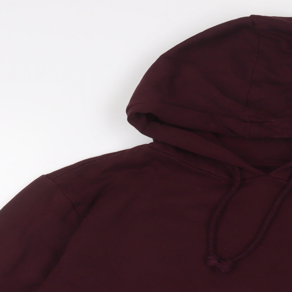 Brave Soul Mens Red Cotton Pullover Hoodie Size L