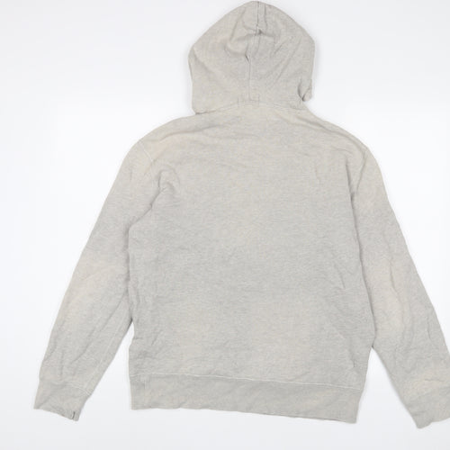 Ralph Lauren Mens Grey Cotton Pullover Hoodie Size M - Logo, Embroidered