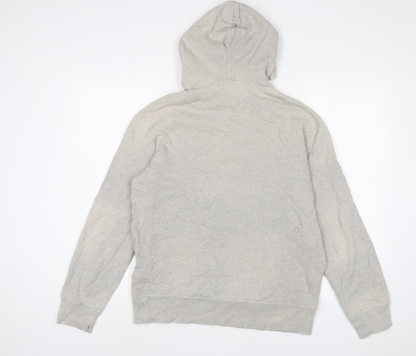 Ralph Lauren Mens Grey Cotton Pullover Hoodie Size M - Logo, Embroidered