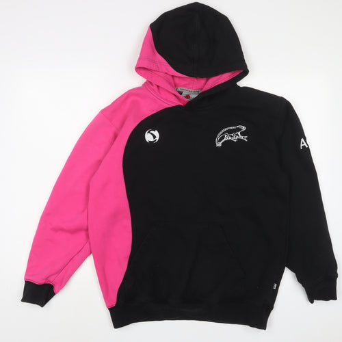 Samurai Womens Pink Cotton Pullover Hoodie Size M Pullover - Embroidered