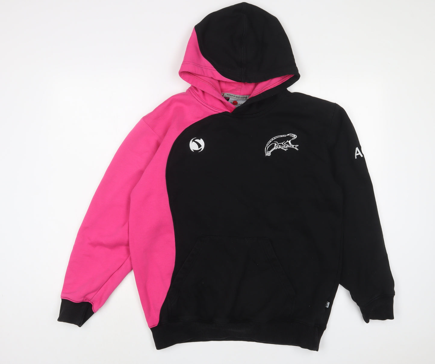 Samurai Womens Pink Cotton Pullover Hoodie Size M Pullover - Embroidered