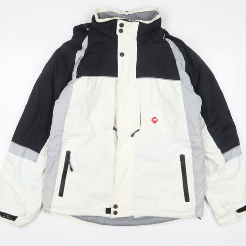 Trespass Mens White Rain Coat Coat Size M Zip - Zip Pockets
